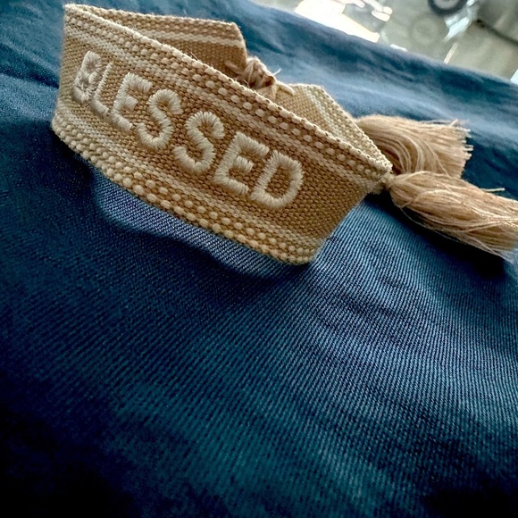 TAN Bracelet with With 'BLESSED' Embroidery - Picture 1 of 1